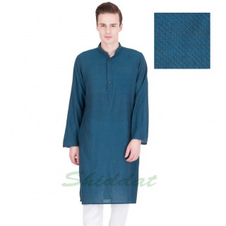 Long Kurta- Cotton dobby fabric in blue dianne